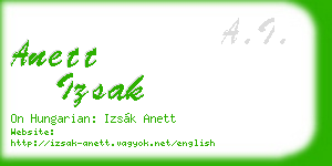 anett izsak business card
