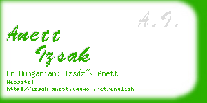 anett izsak business card